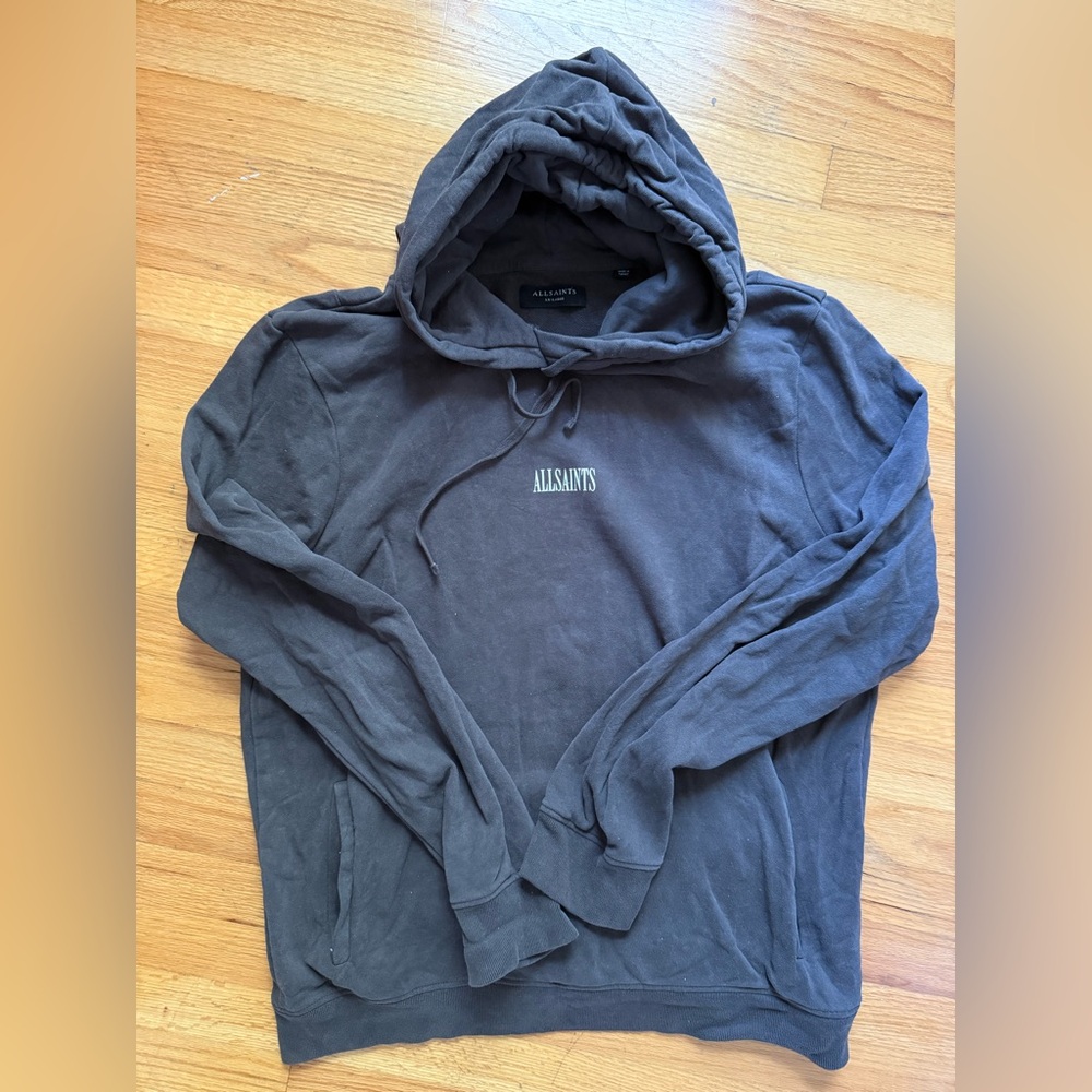All Saints Men's Charcoal Hoodie